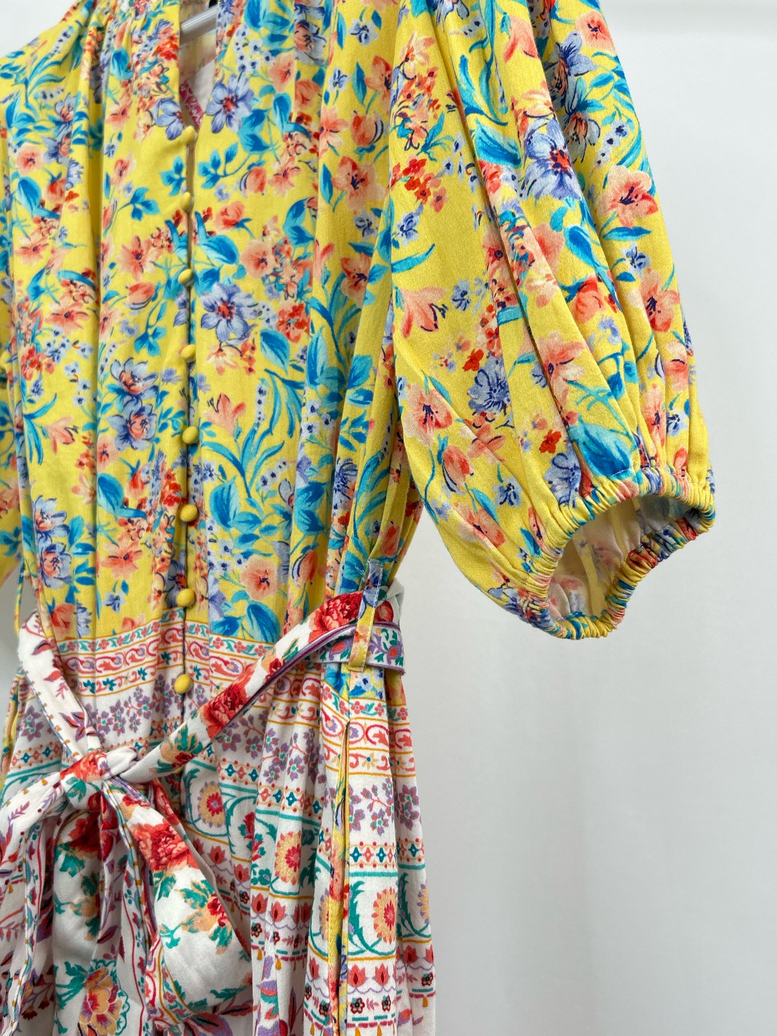 TOLANI Size S YELLOW FLORAL Women Dress