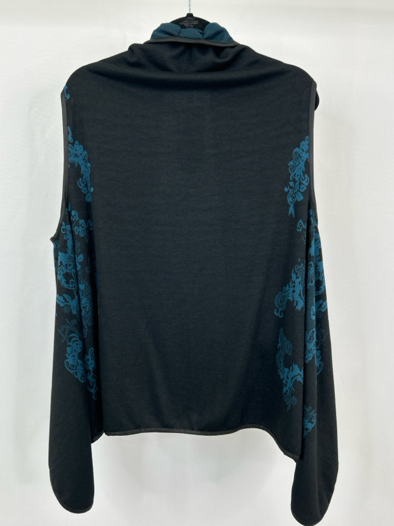 SOFT SURROUNDINGS Women Size PL/XL Black and Teal Cardigan