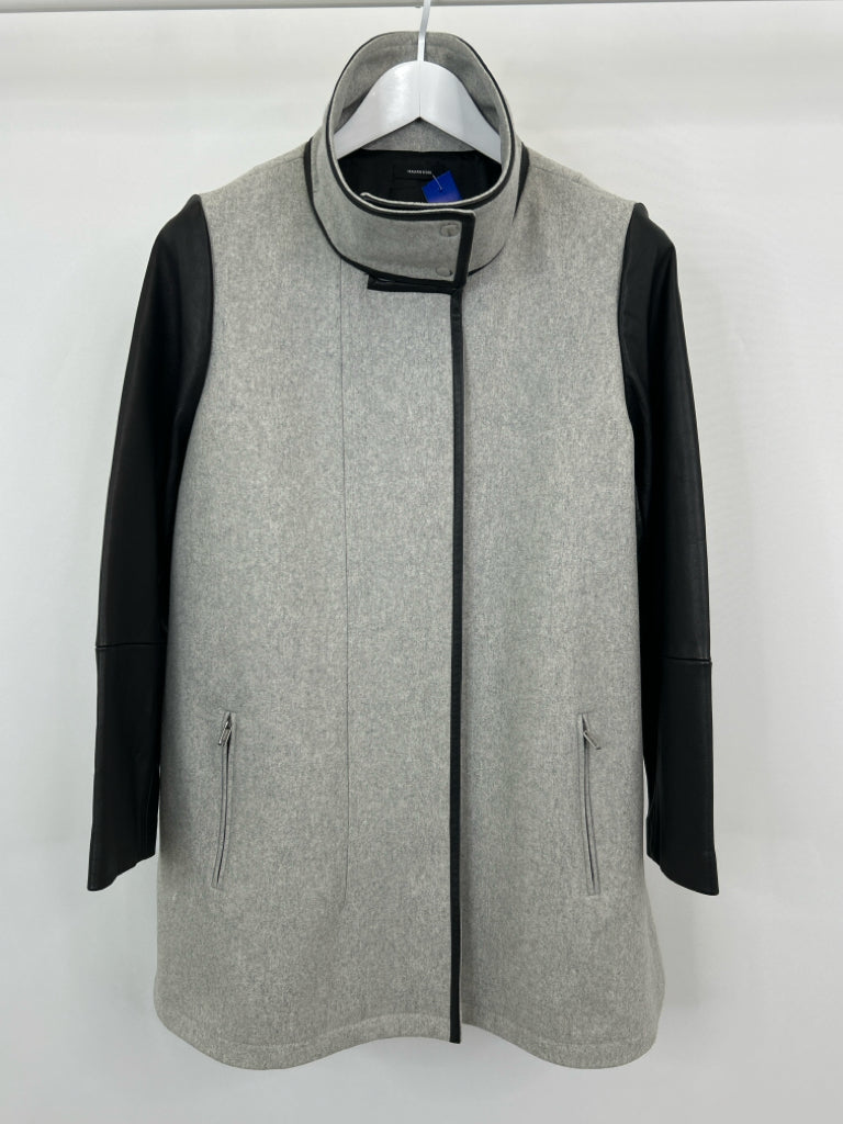 CLUB MONACO Women Size L Grey & Black Coat