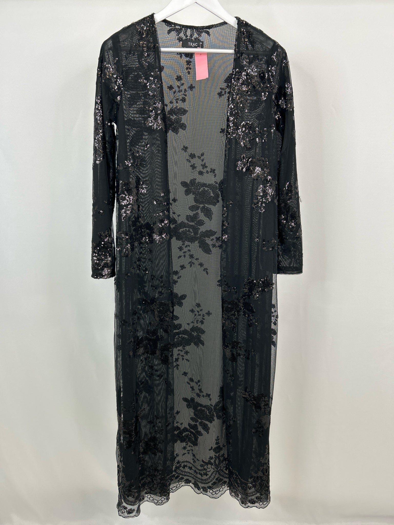 NO BRAND Size M Black Women Kimono Duster