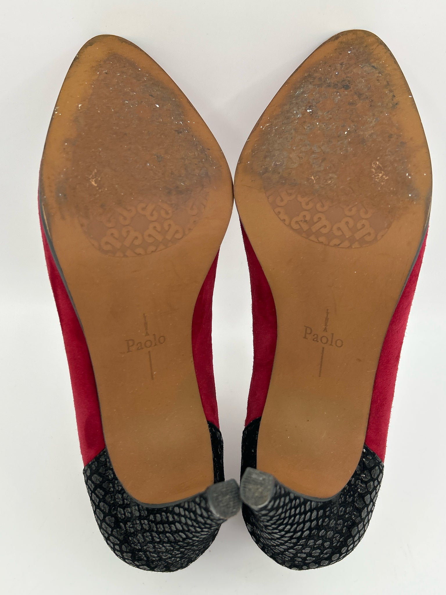 LINEA PAOLO Size 8.5M Red and Black Women Booties