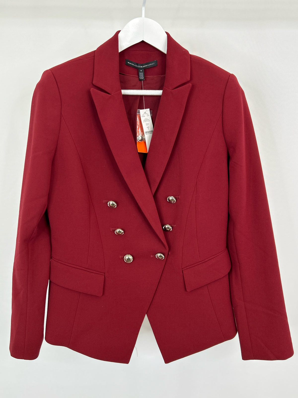 White House Black Market Size 6 Red Women Blazer