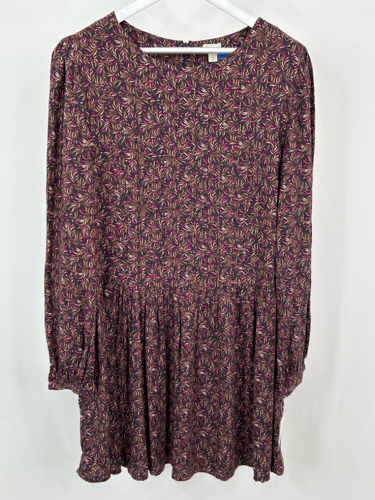 HINGE Women Size L BROWN AND PURPLE Dress