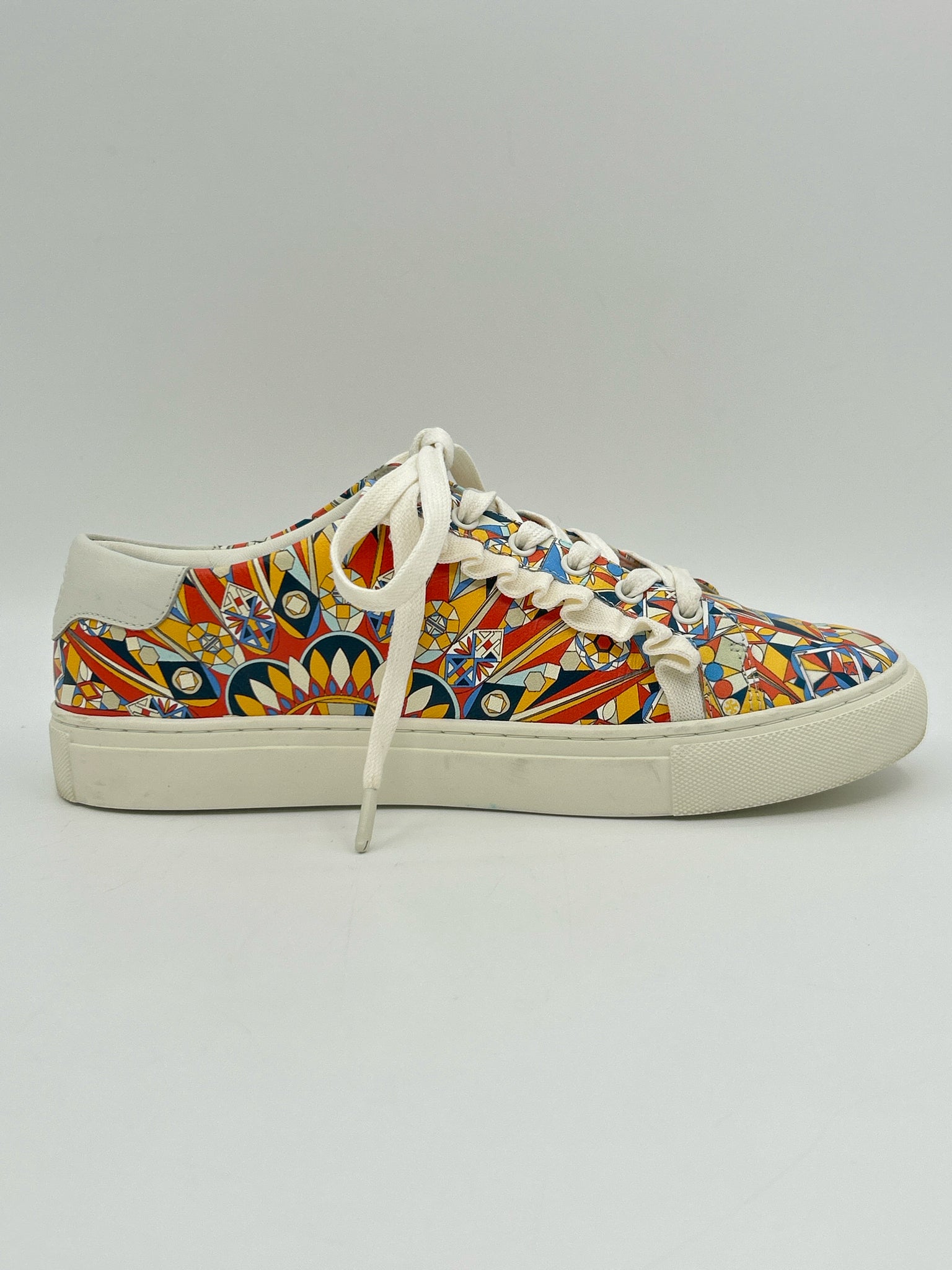TORY BURCH Size 8.5 Orange Print Women Sneakers