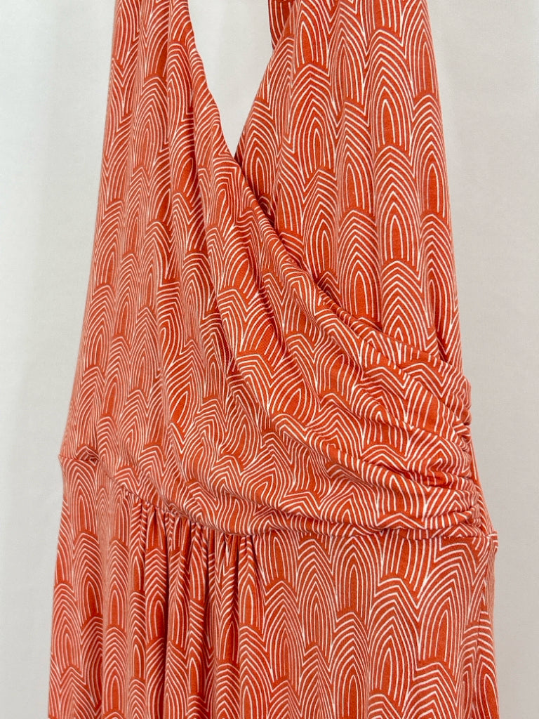 BODEN Women Size 10R Orange Print Dress