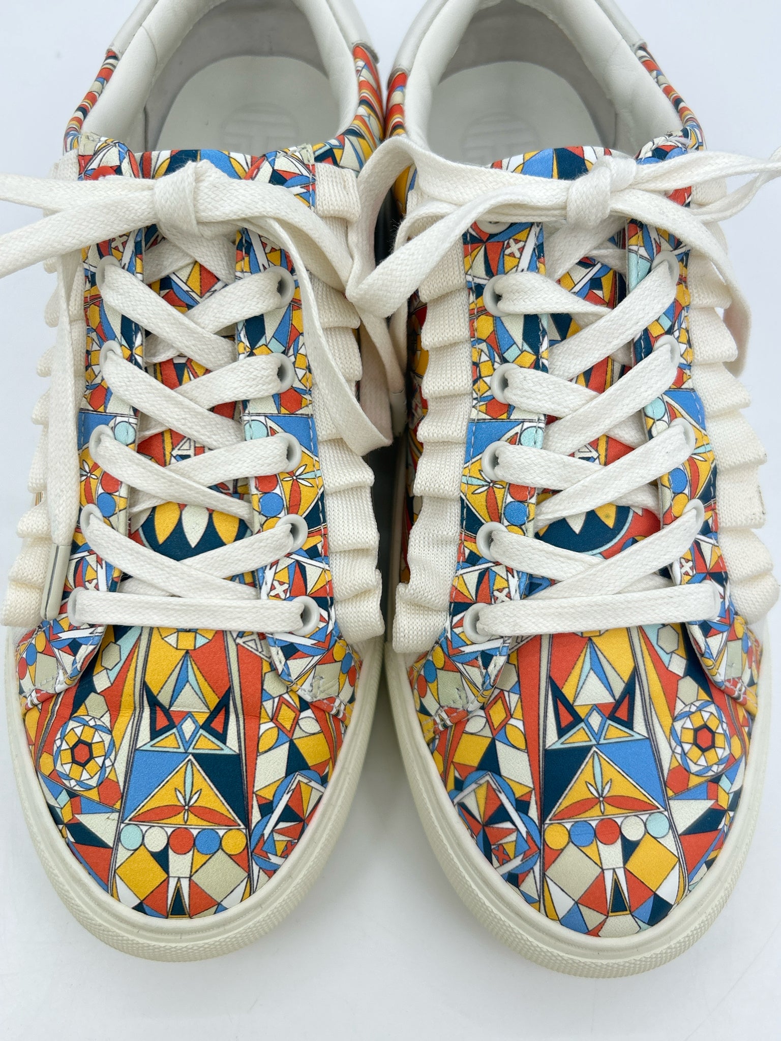 TORY BURCH Size 8.5 Orange Print Women Sneakers
