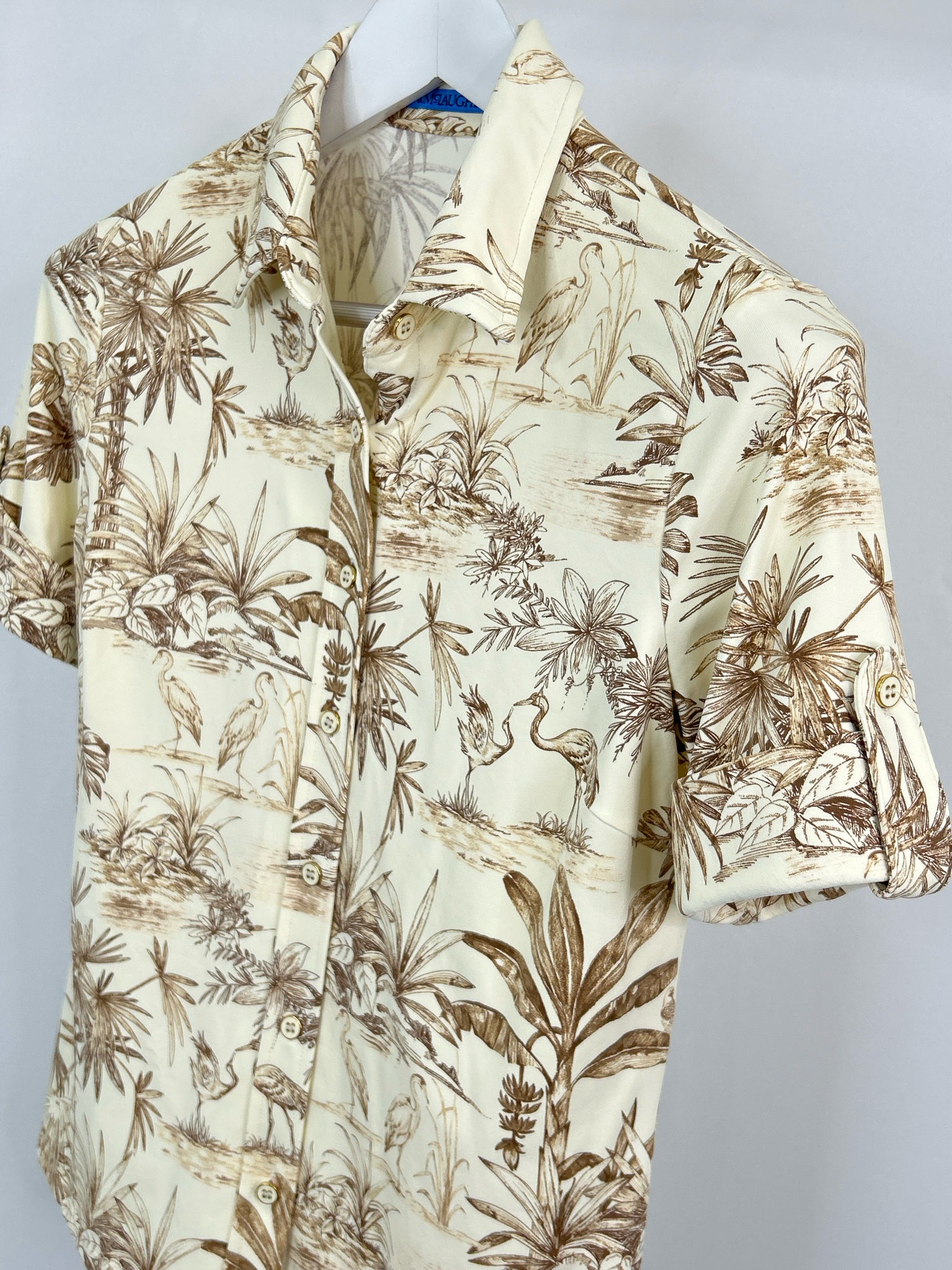 J. McLaughlin Size S Cream Print Women Blouse NWT