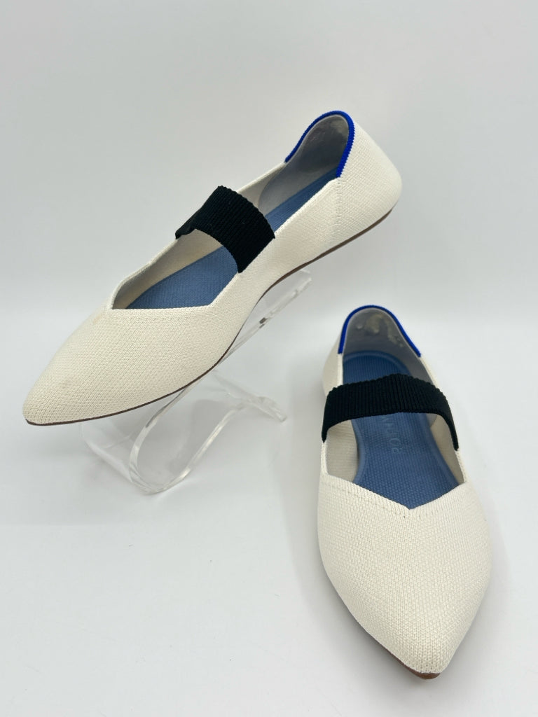 ROTHY'S Size 7.5W Cream and Blue Women's Flats