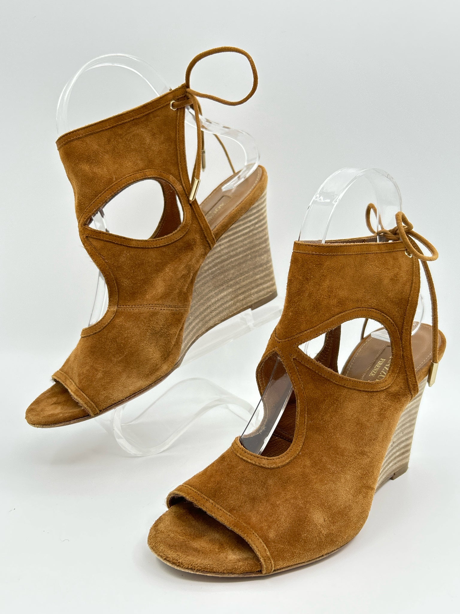 AQUAZURRA Size 37.5 Tan Women Sandal