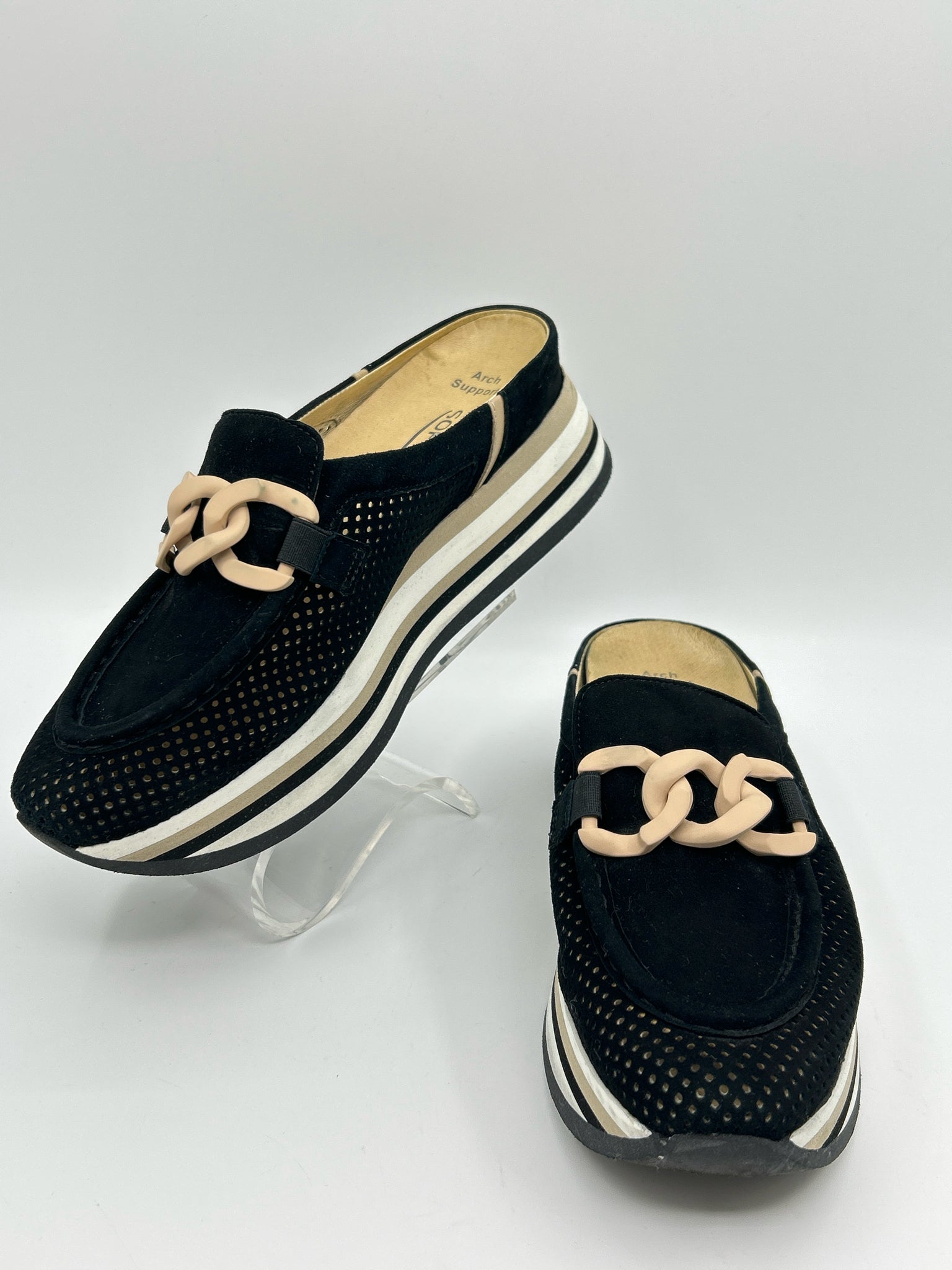 SOFTWAVES Size 39/9 Black Women Loafer