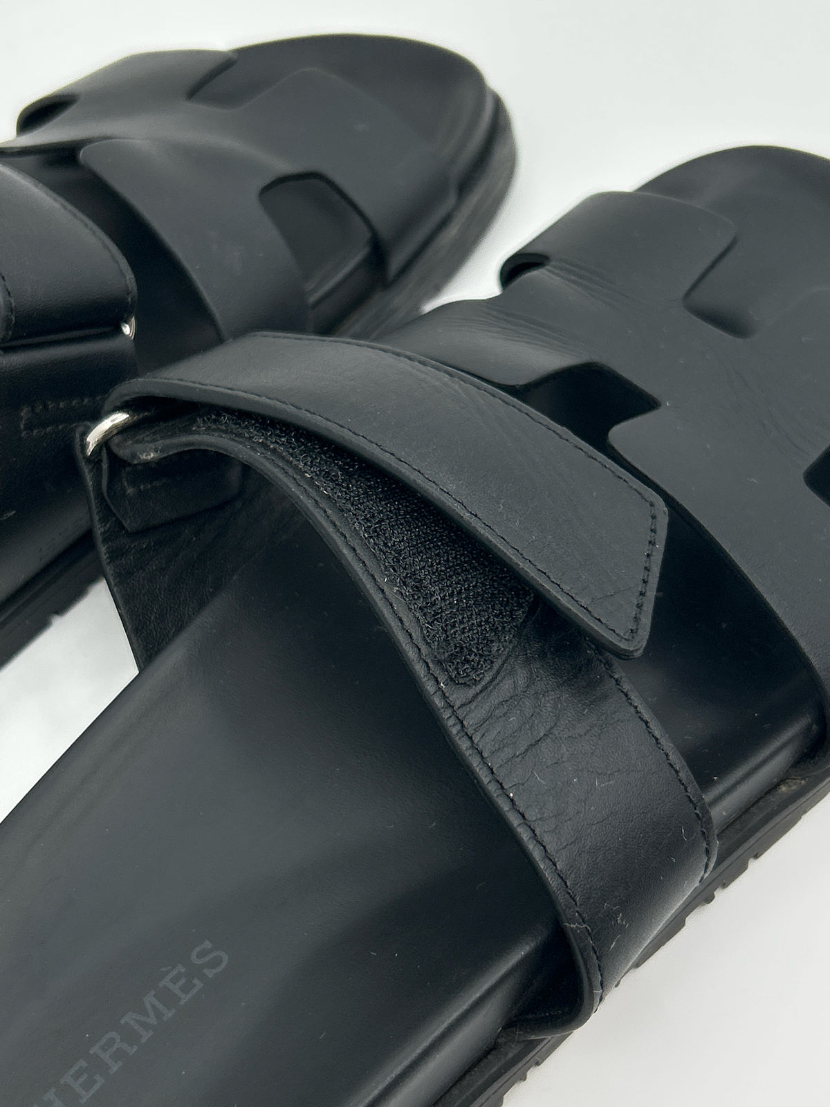 HERMÈS Size 39 Black Women Sandal