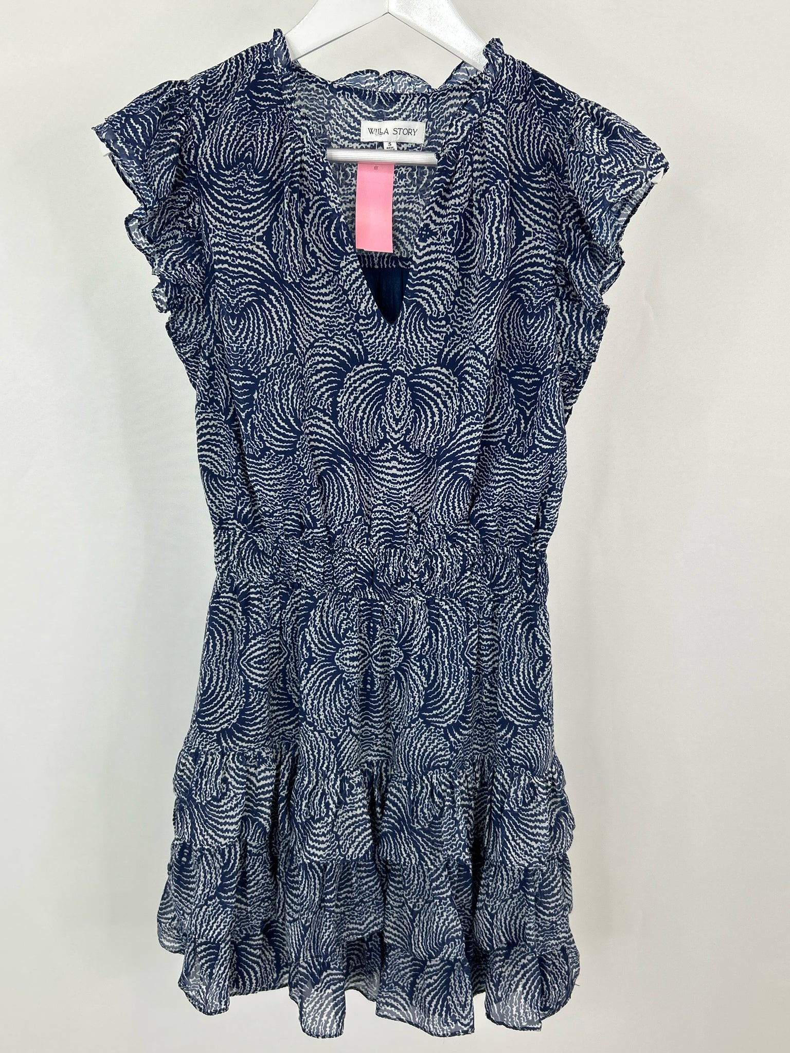 WILLA STORY Size S Navy Print Women Dress