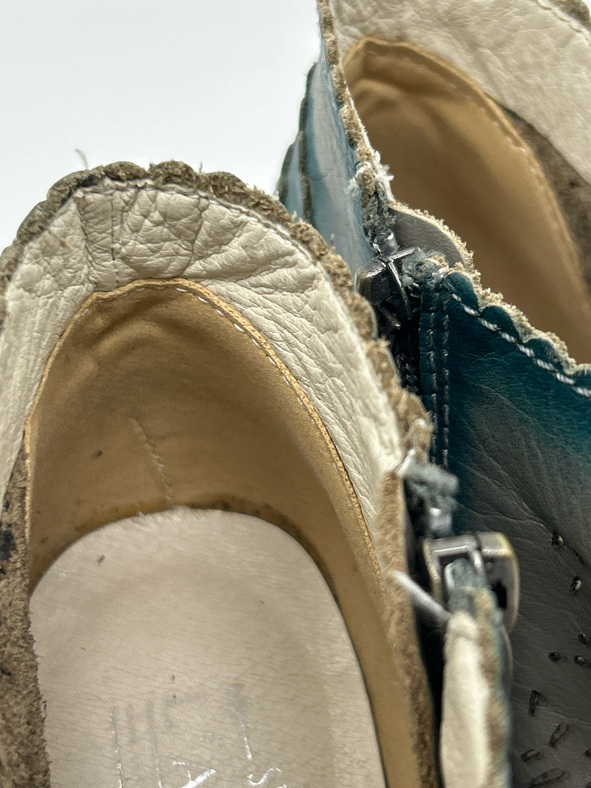 L'ARTISTE Size 37 Teal and Grey Women Booties