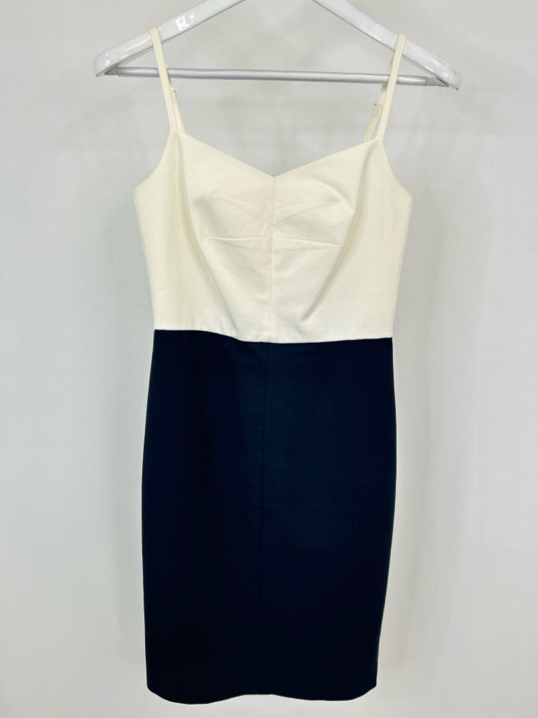 BANANA REPUBLIC Size 2 WHITE AND NAVY Women's Dress