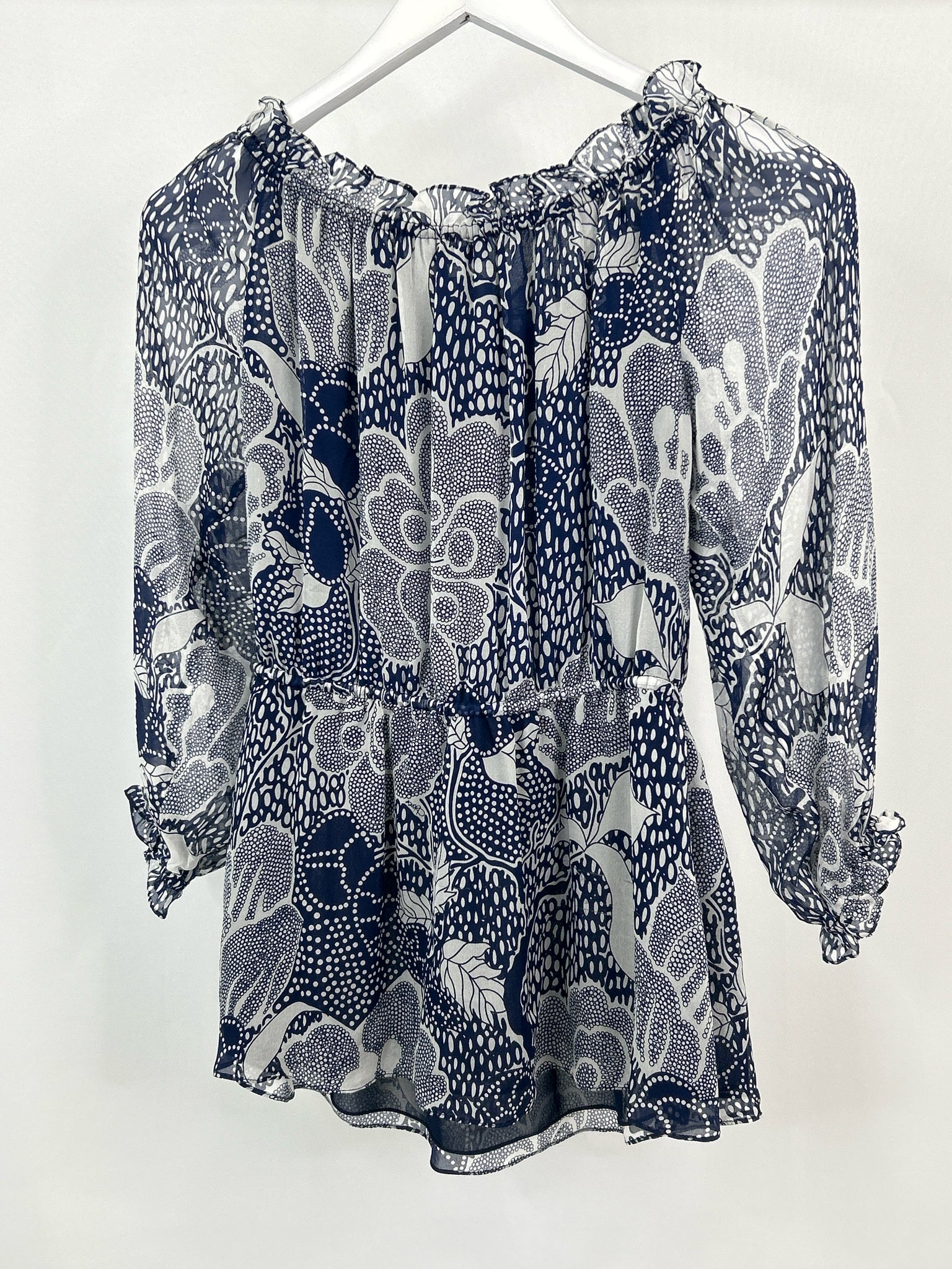 DIANE VON FURSTENBERG Size S NAVY AND WHITE Women Top