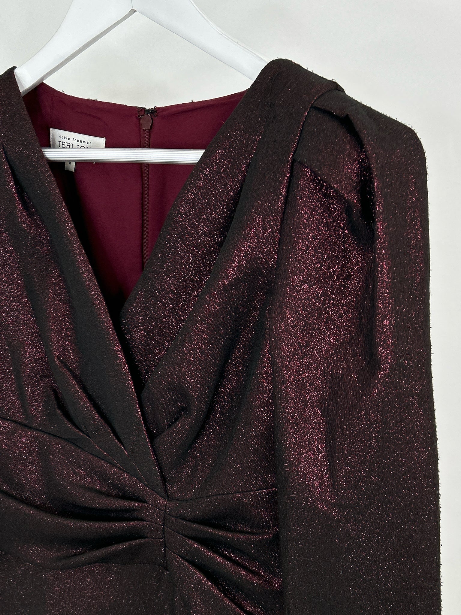 TERI JON Size 6 Merlot Women's Dress