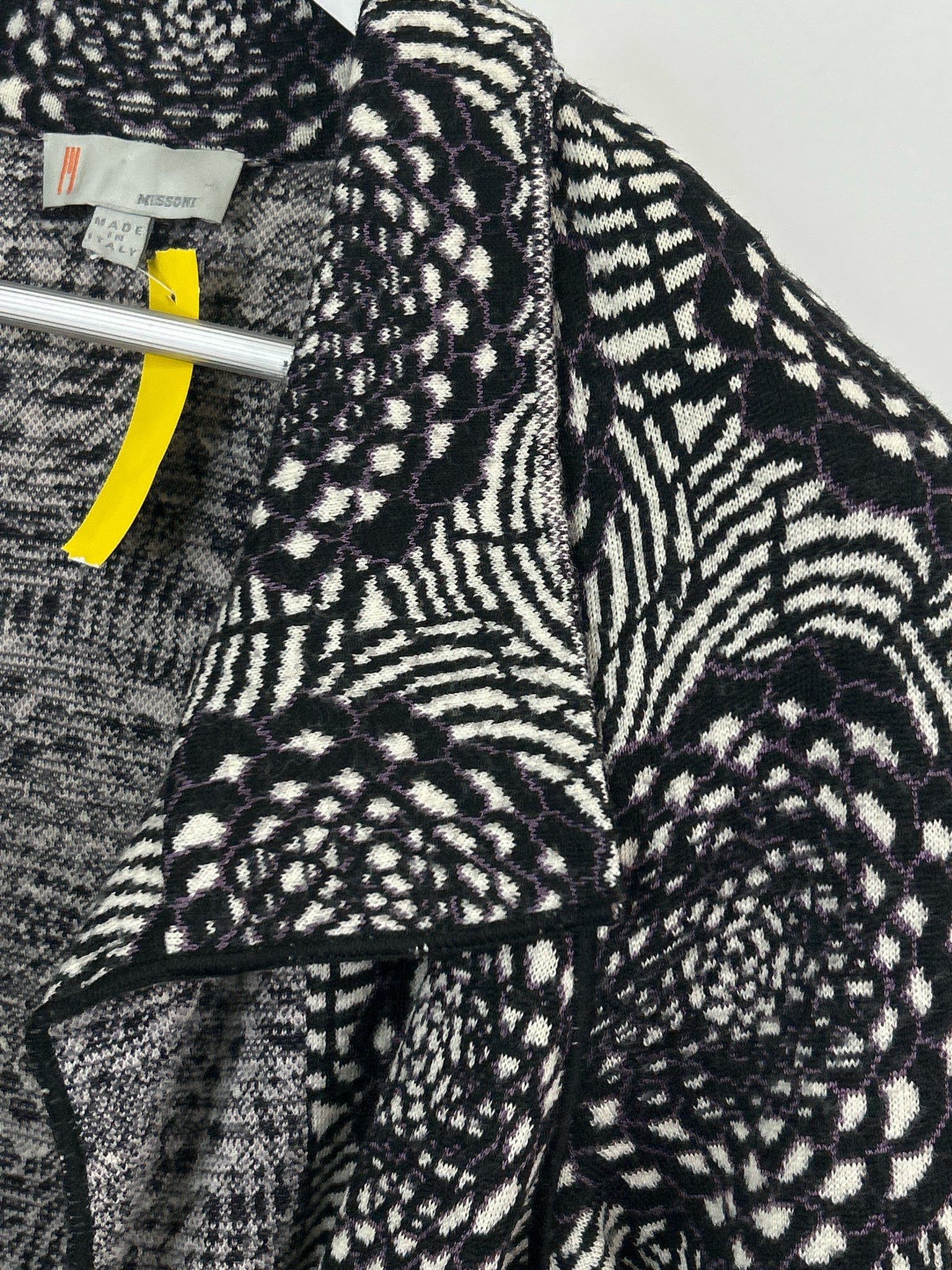 MISSONI Size 4 Black Print Women Coat