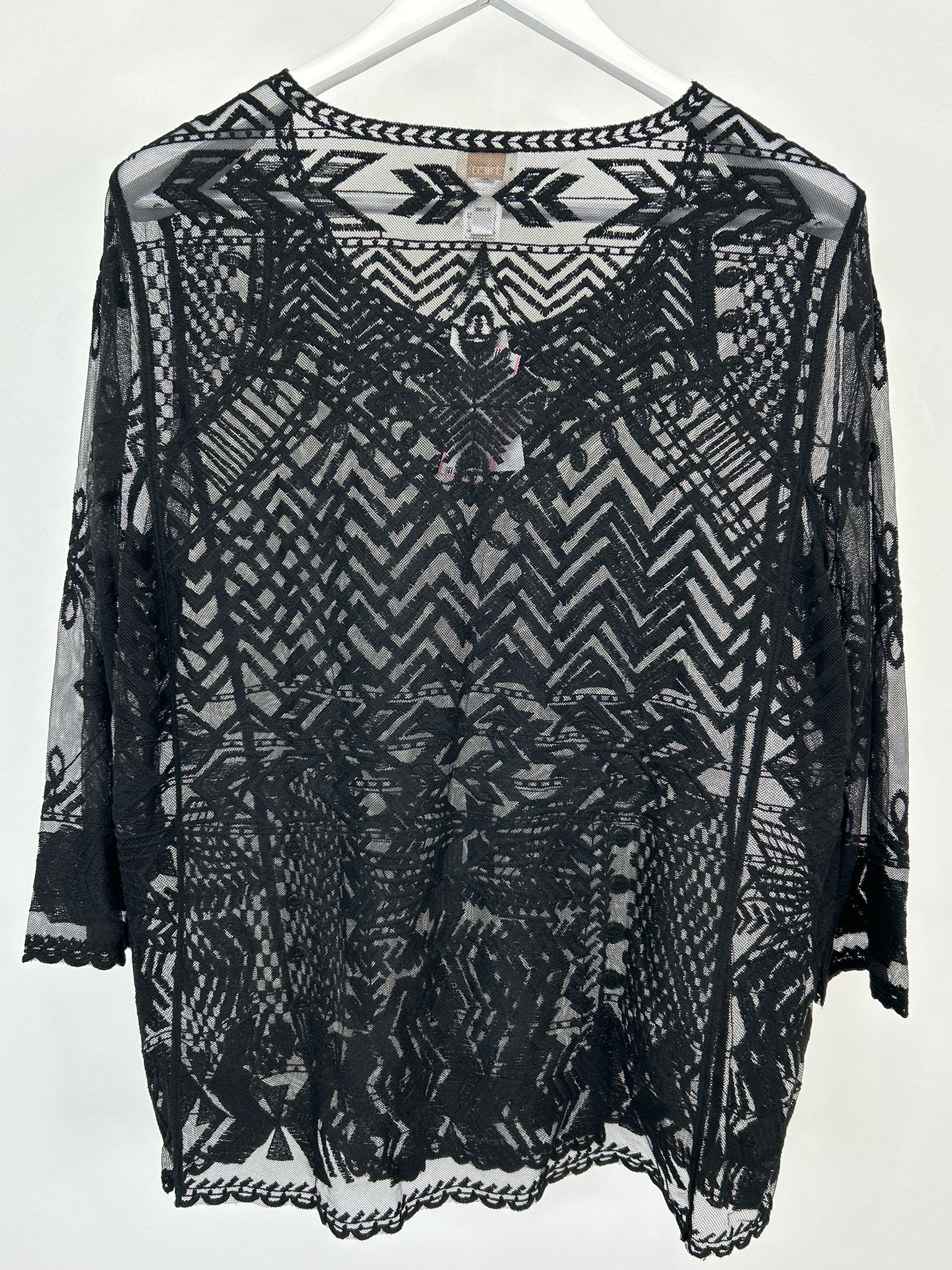 CHICO'S Size 12 Black Lace Women Top