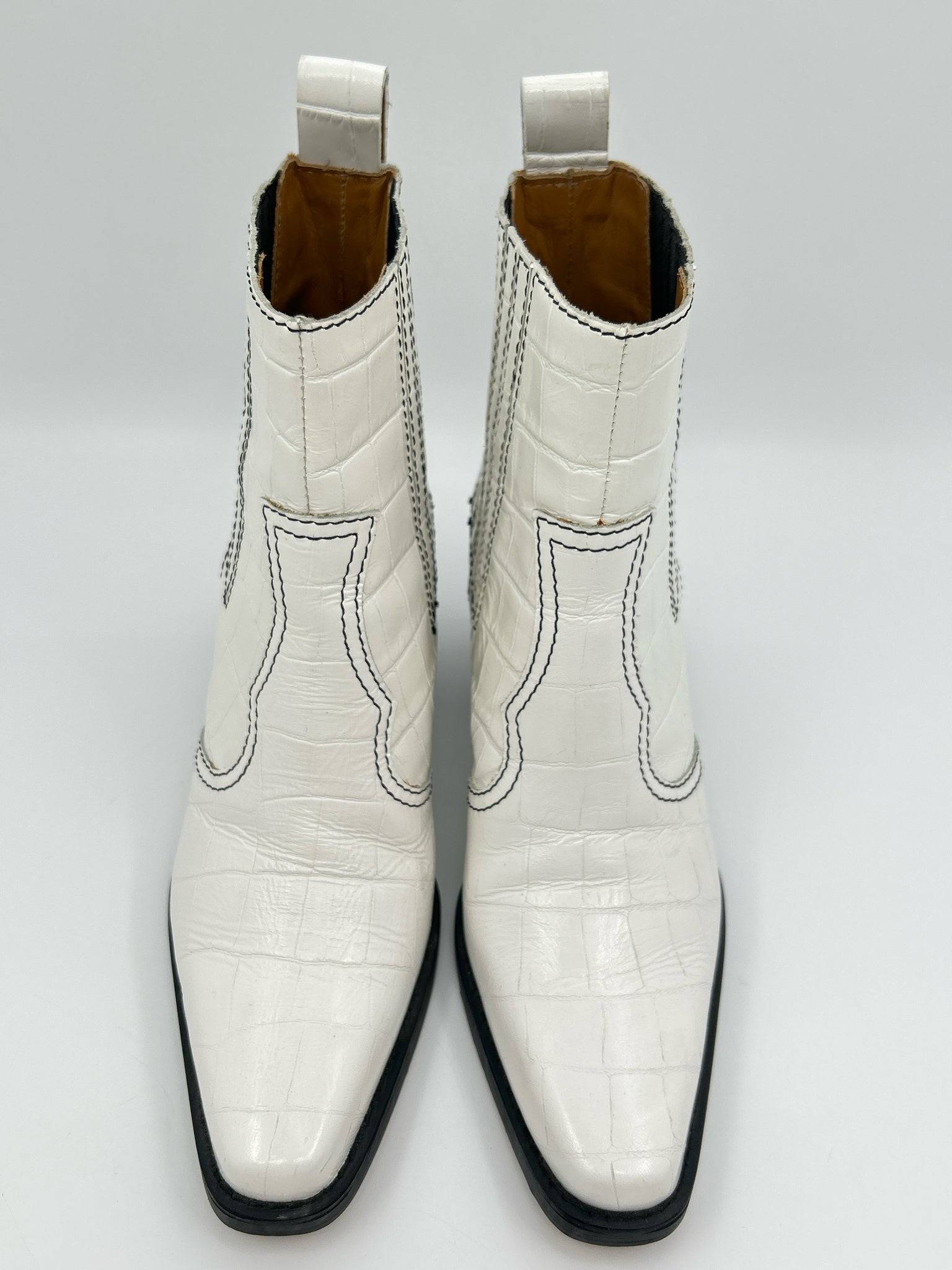 GANNI Size 38/8 White Women Booties