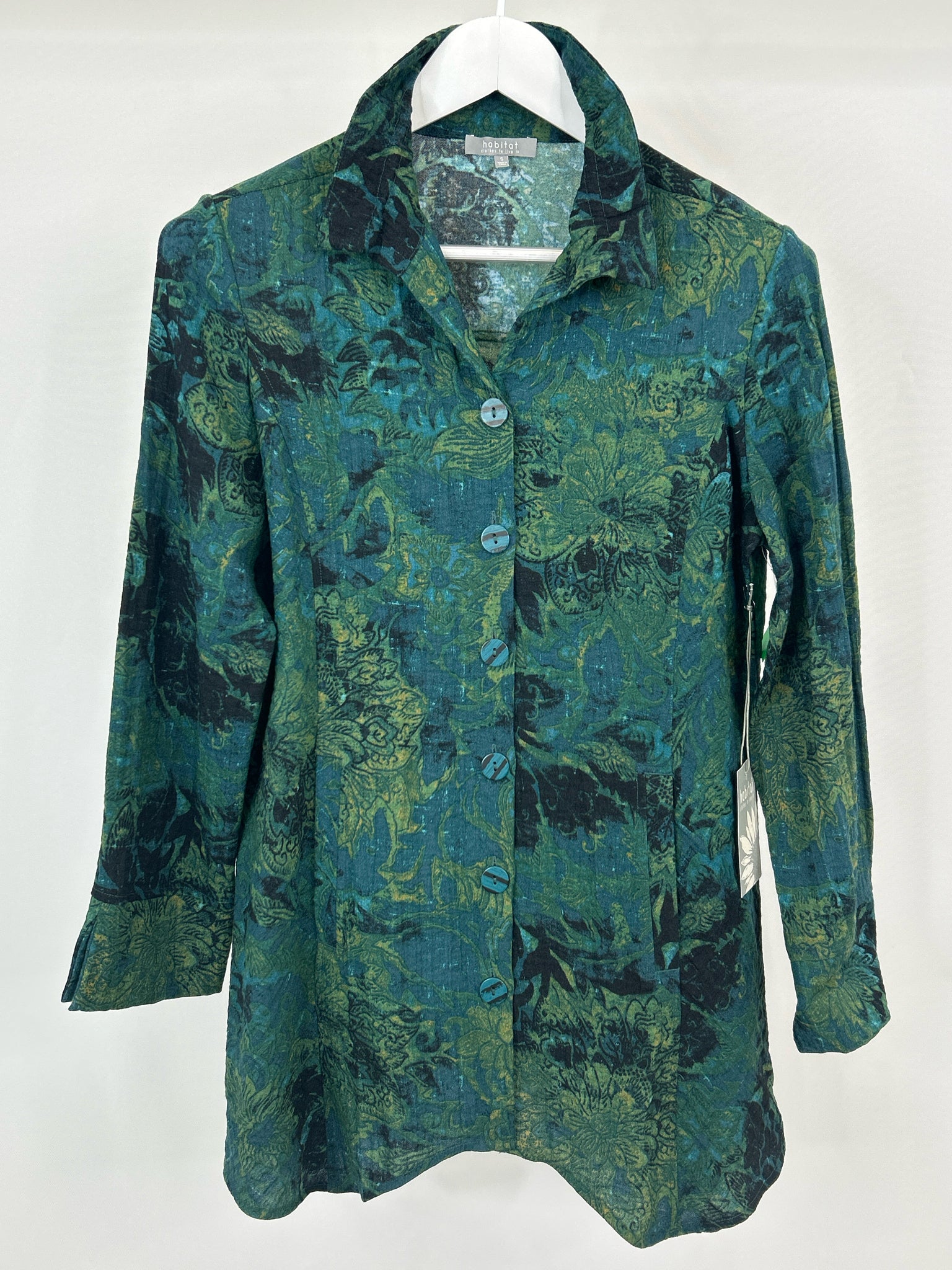 HABITAT Size S Green Print Women Shirt