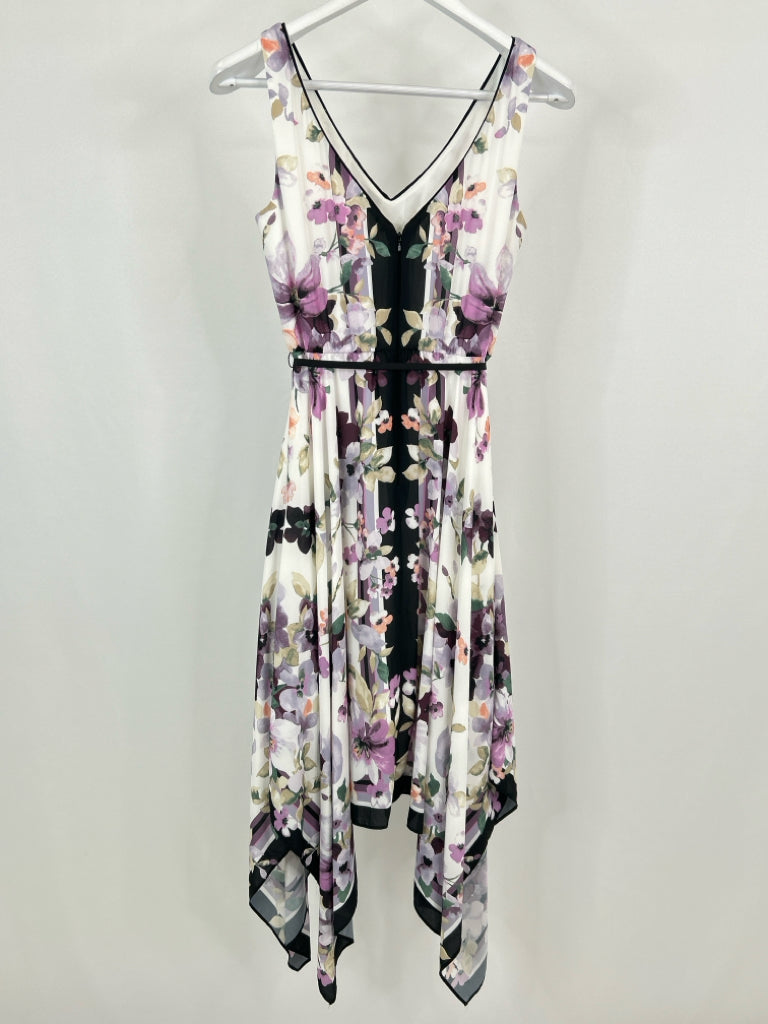 White House Black Market Size 4 Purple Print Women's Dress NWT
