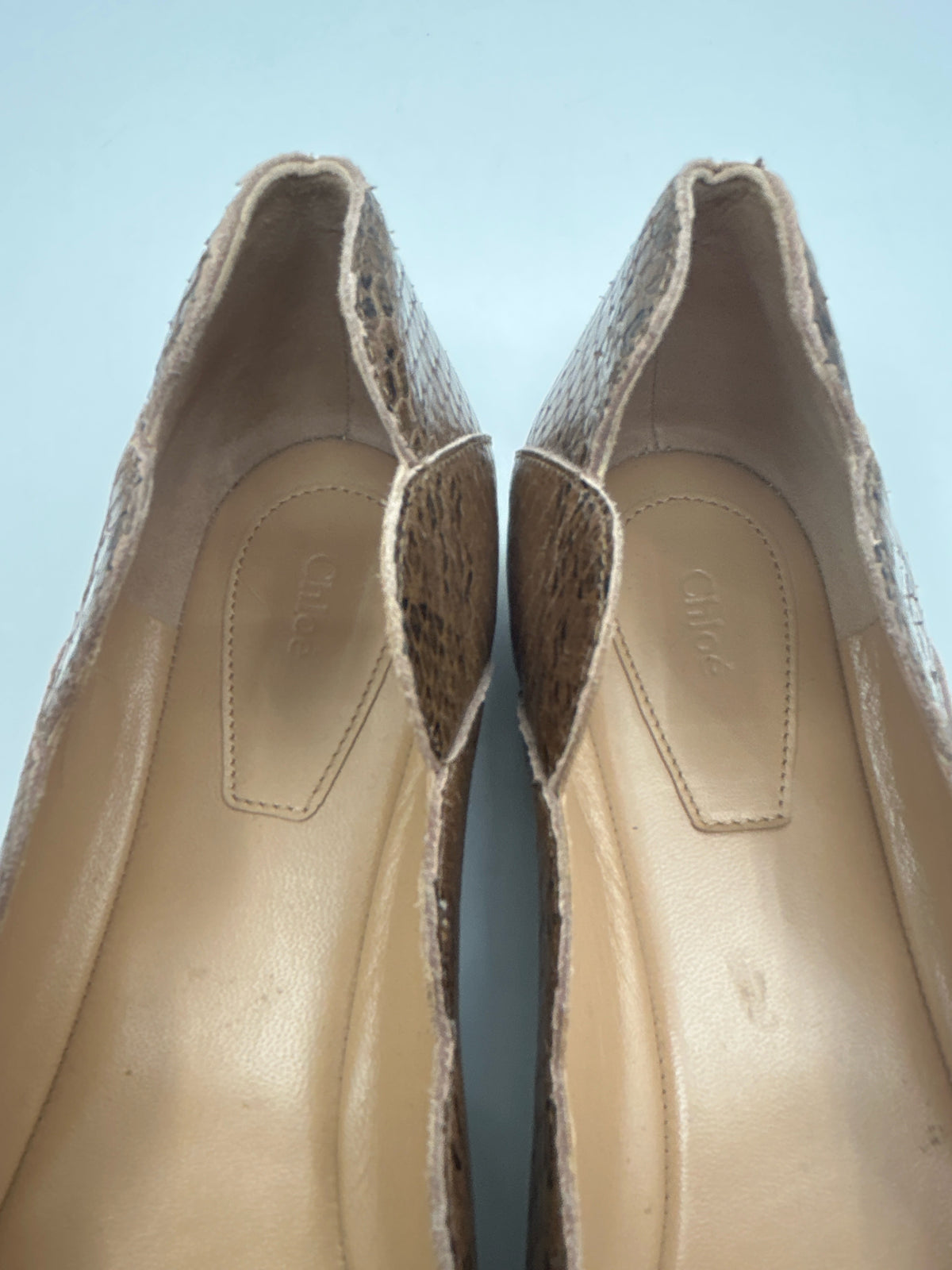CHLOE Size 39 Brown Print Women Flats
