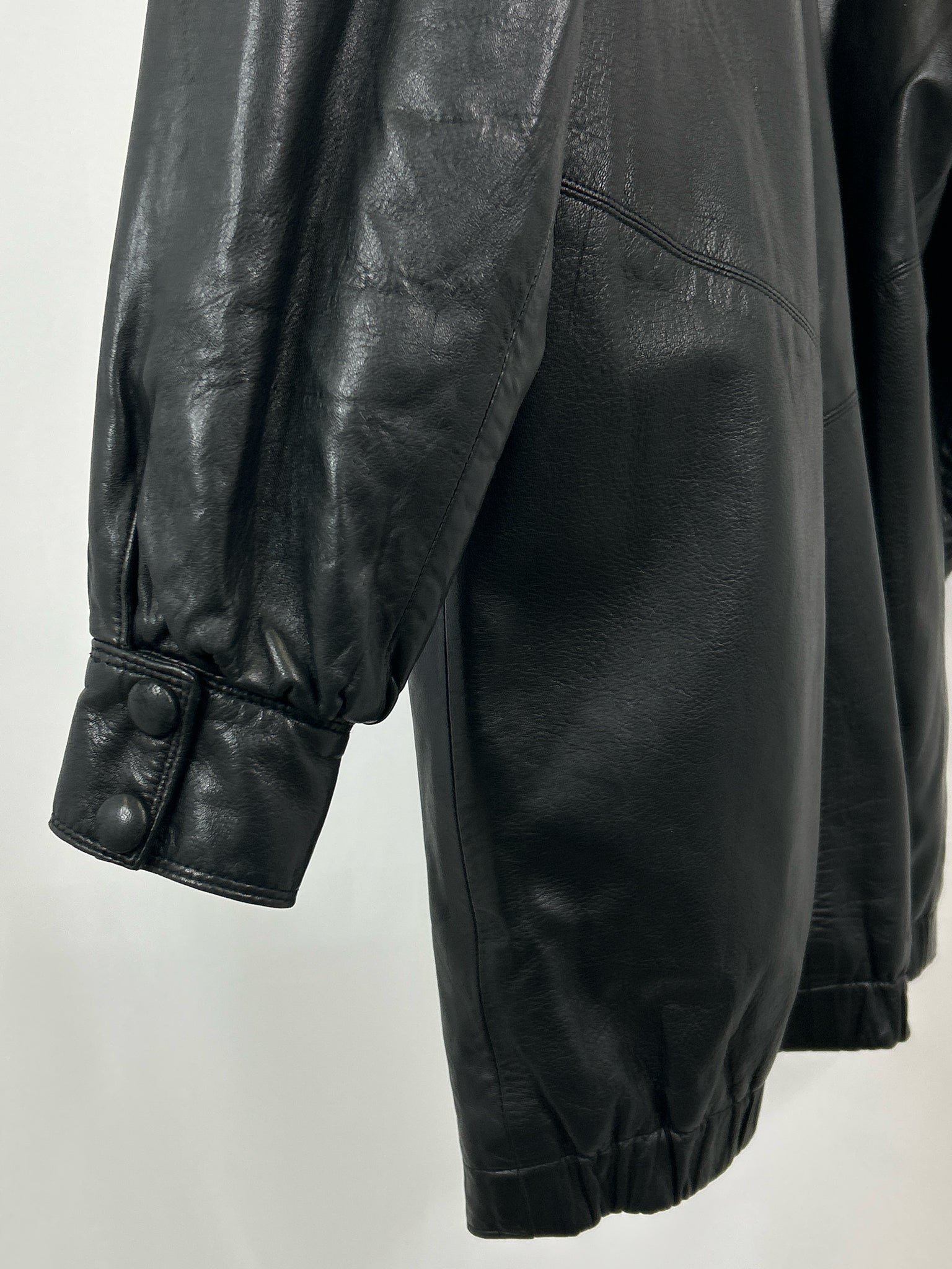 NO BRAND Vintage Size M/L Black Leather & Fur Women Coat