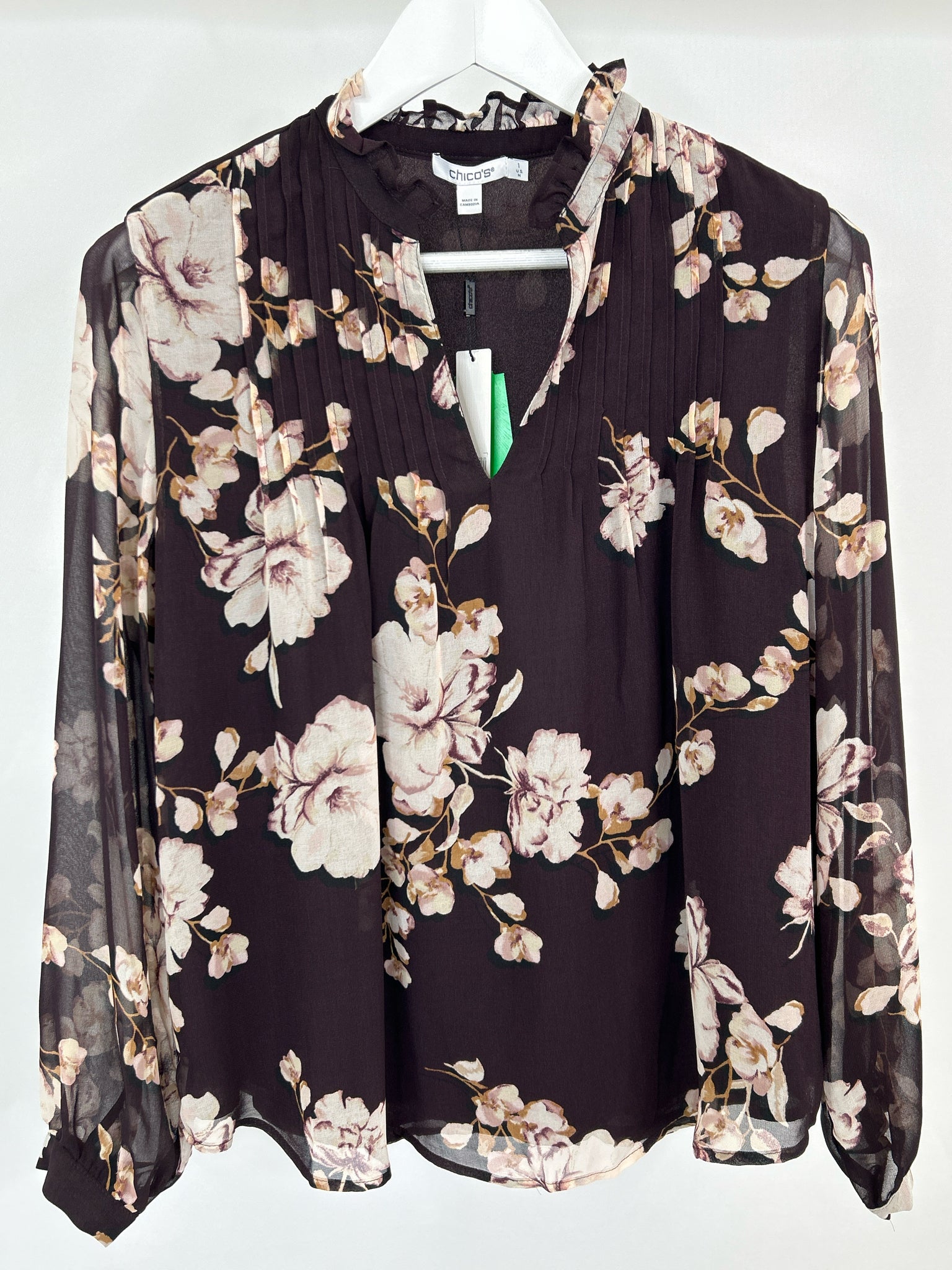 CHICO'S Size M EGGPLANT Women Blouse
