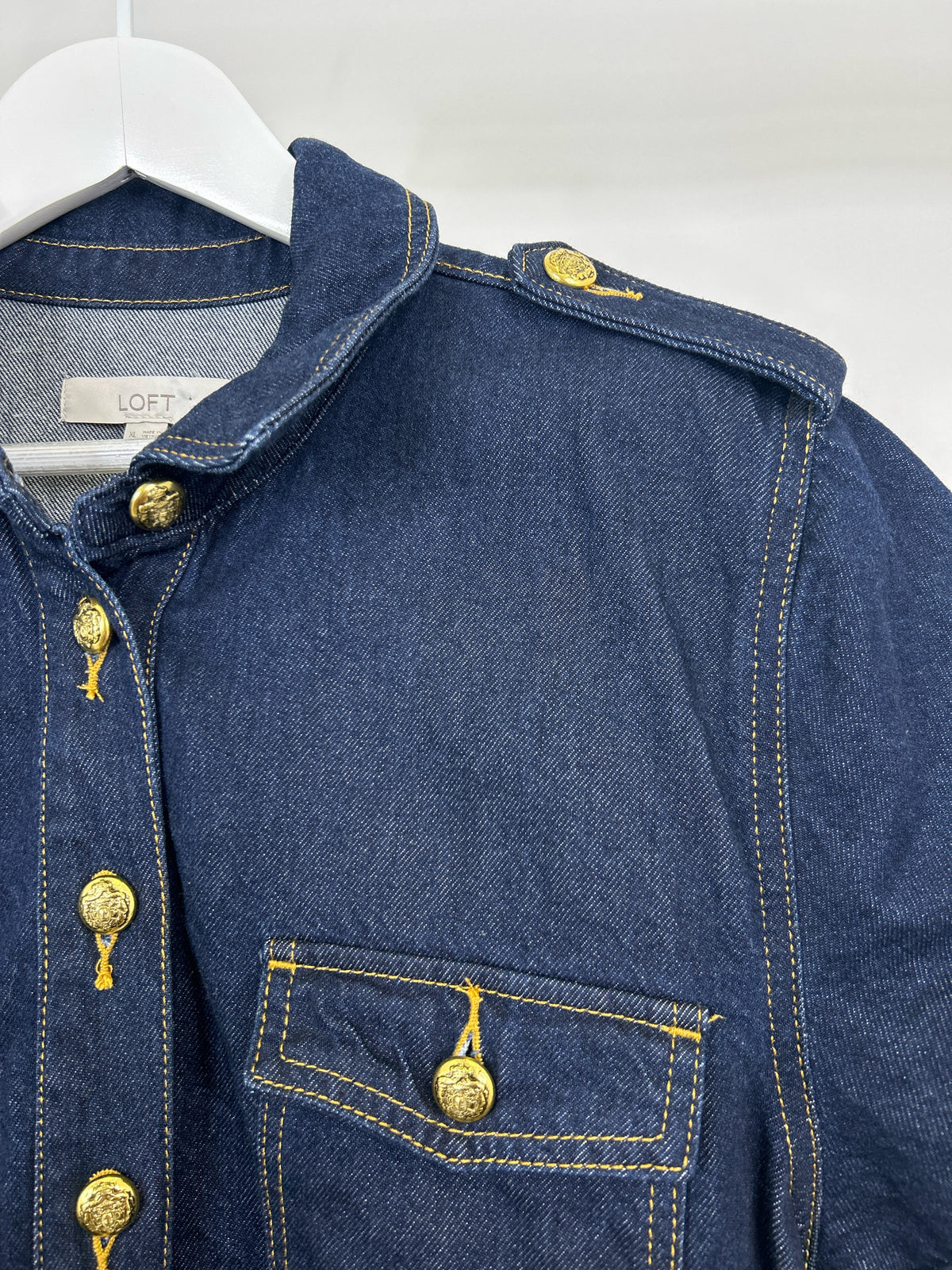 LOFT Size XL BLUE DENIM Women Dress
