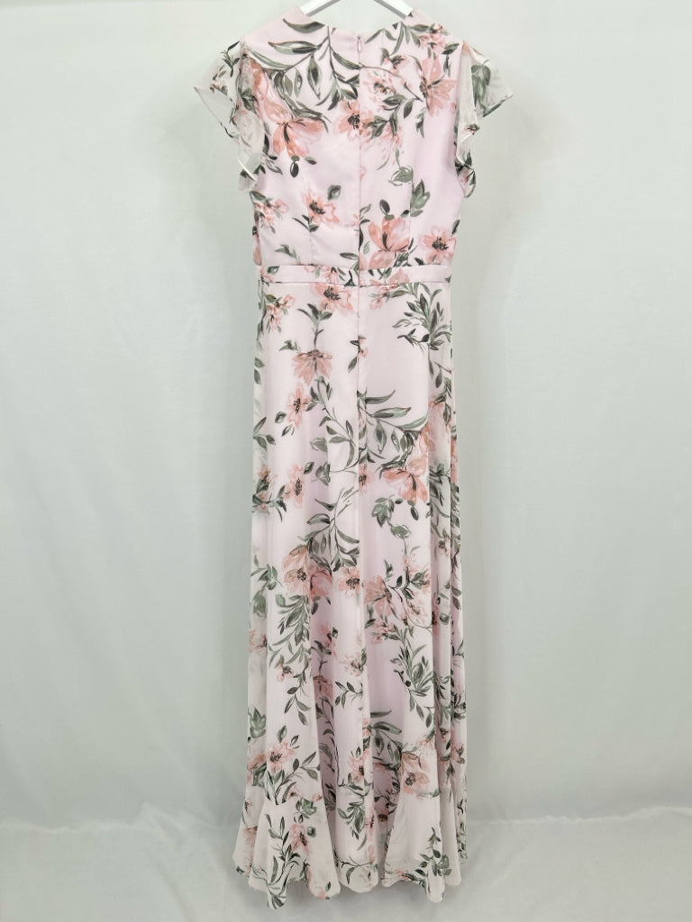 CALVIN KLEIN Women Size 4 Pink Floral Maxi Dress NWT