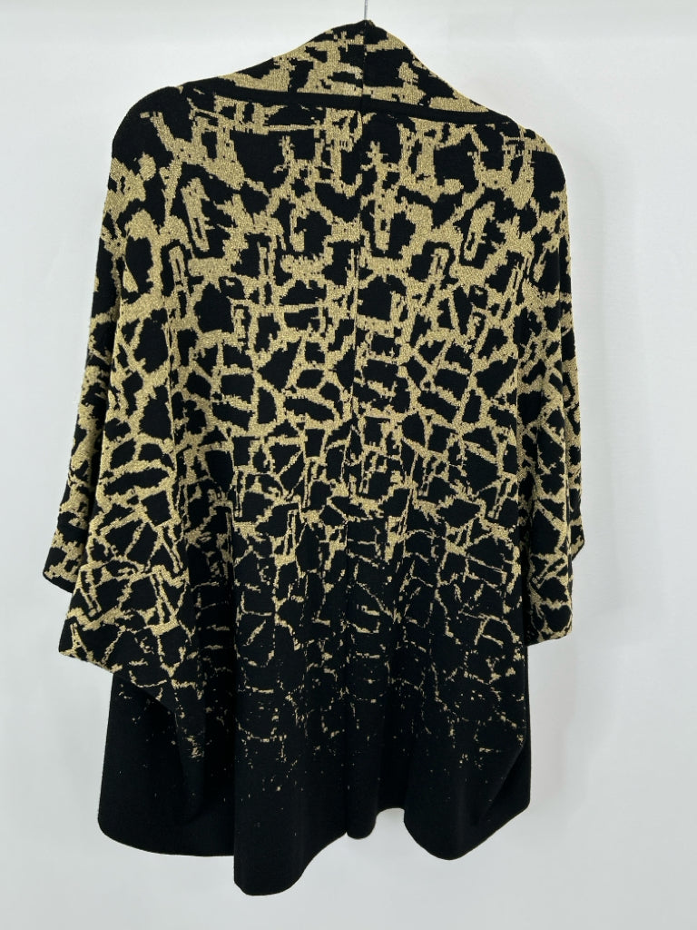 MING WANG Women Size S/M BLACK & GOLD Cardigan