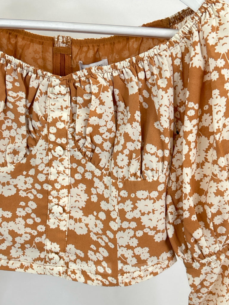 Sabo Size XS Tan Print Women's Top NWT