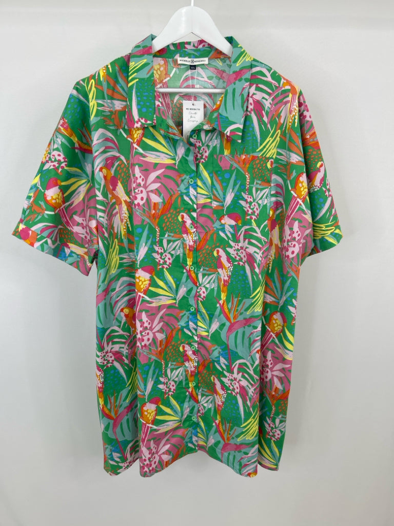 MICHELLE MCDOWELL Size XXL Green Floral Women's Dress