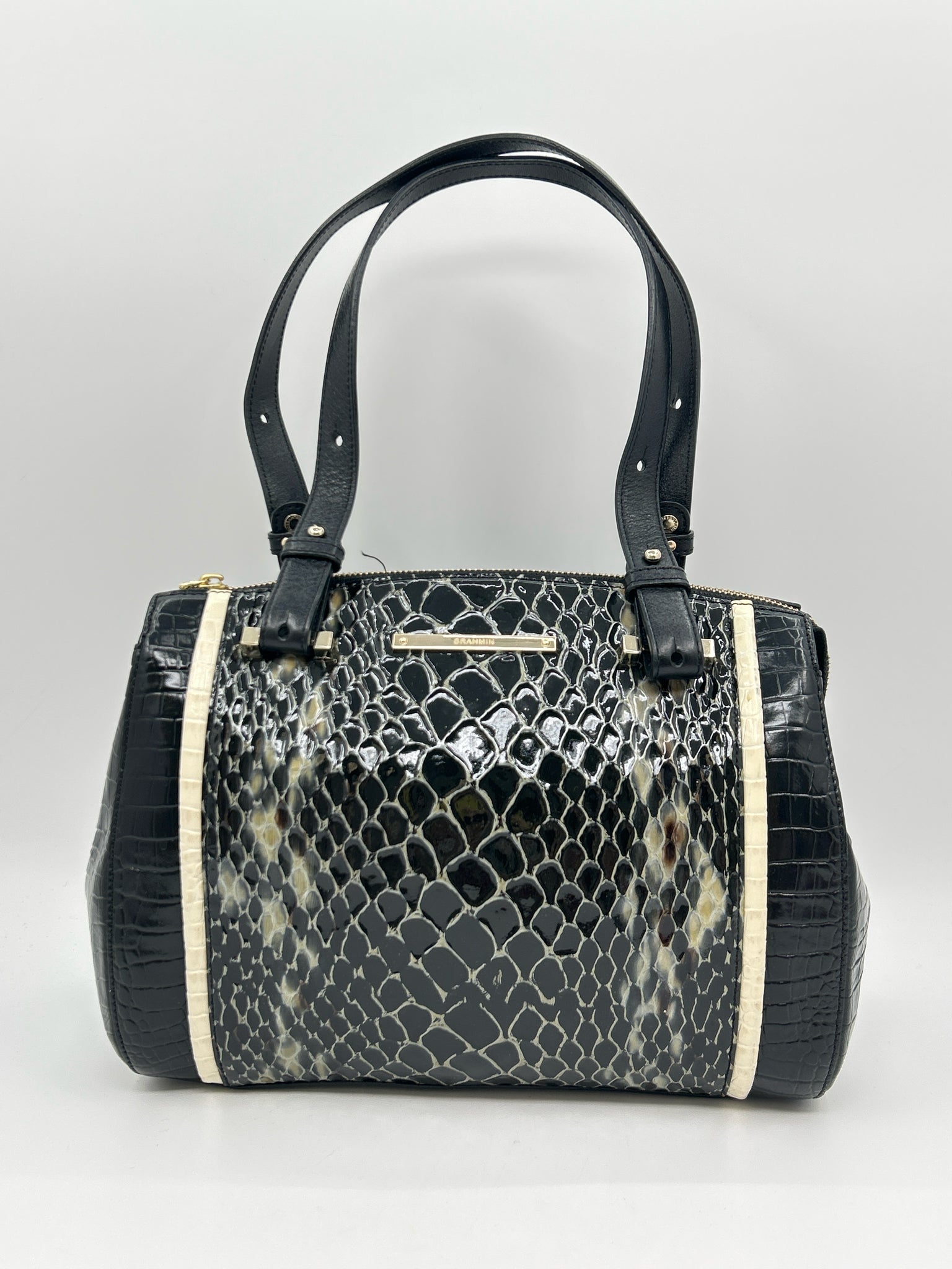 BRAHMIN Black and White Women Purse