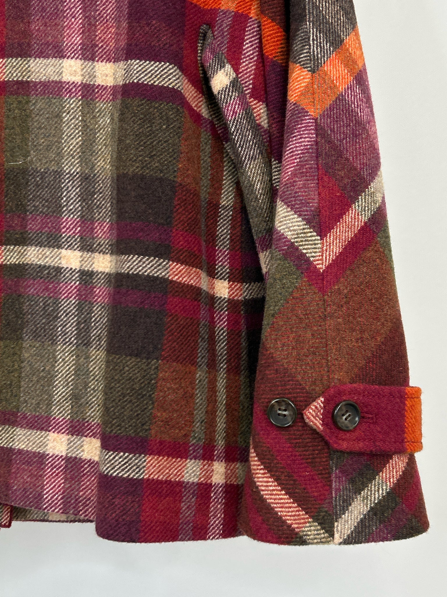 TALBOTS Size 10P BURGUNDY PLAID Women Jacket
