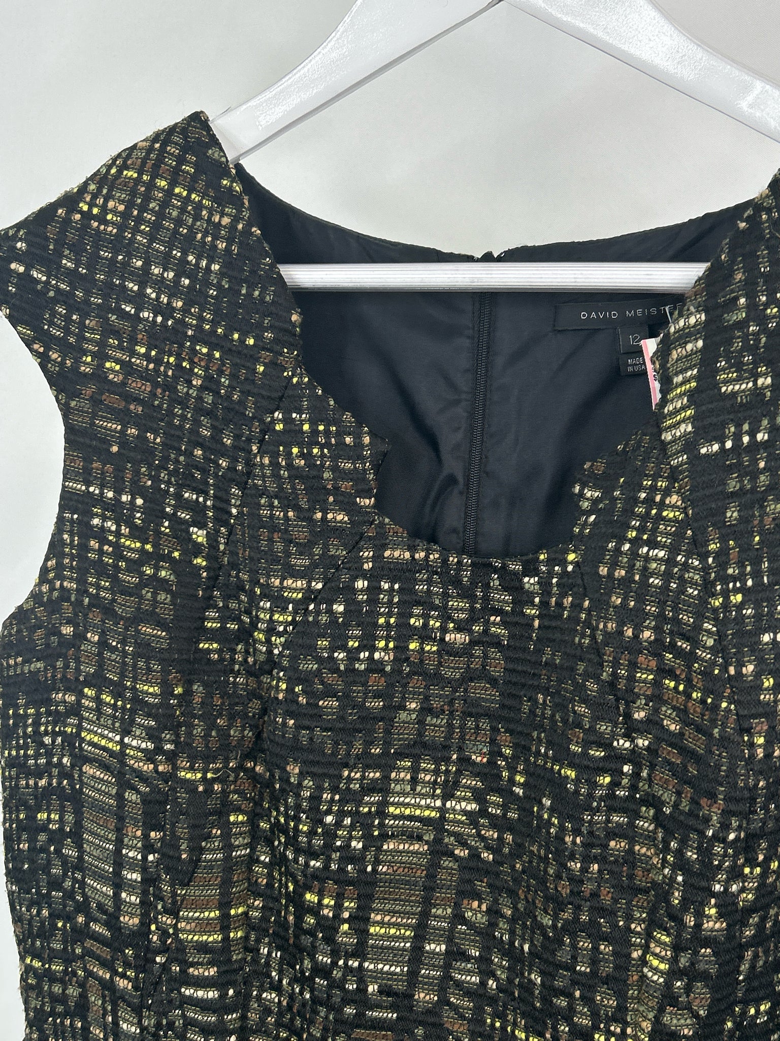 DAVID MEISTER Size 12 Black and yellow Women Dress