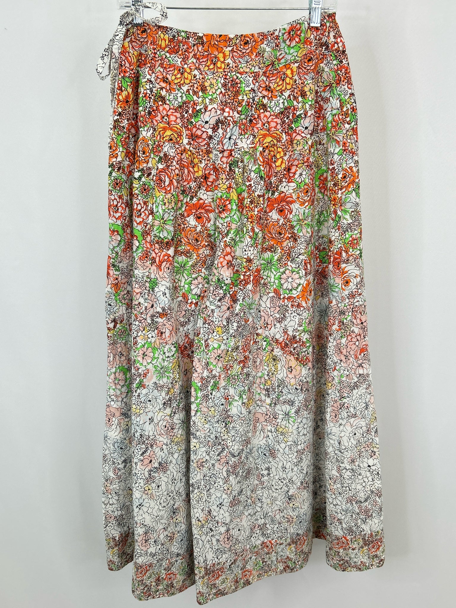 FREE PEOPLE Size S ORANGE FLORAL Women Pants