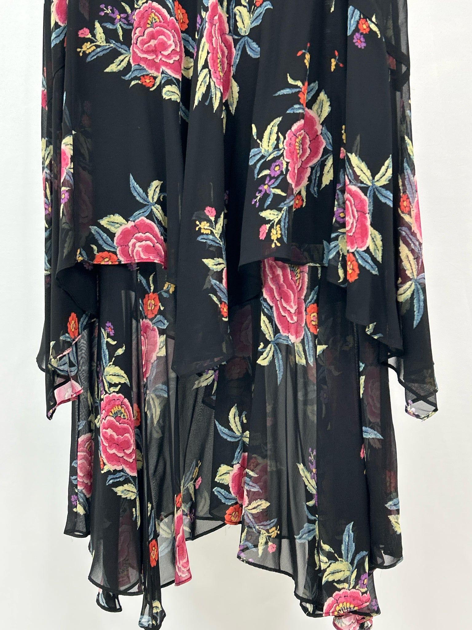 NANETTE LEPORE Size 12 Black Floral Women Dress