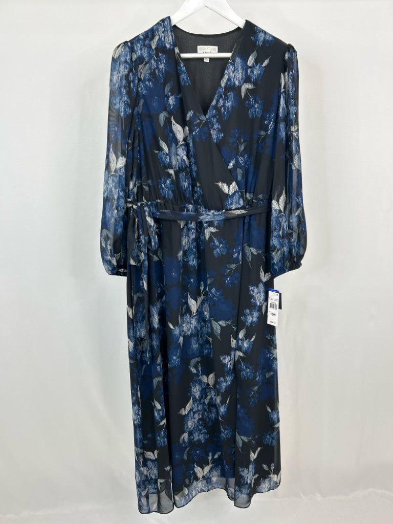 SIGNATURE BY ROBBIE BEE Size 18W Blue Print Women's Dress NWT
