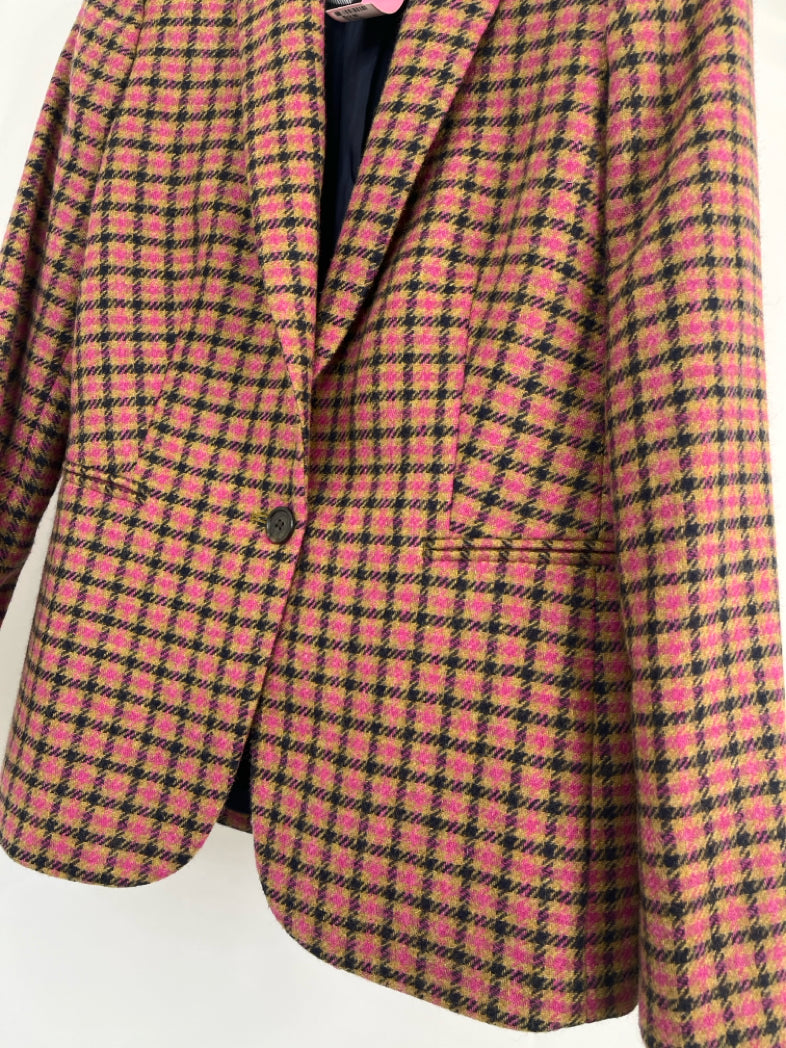 J CREW Women Size 8 BROWN AND PINK Blazer