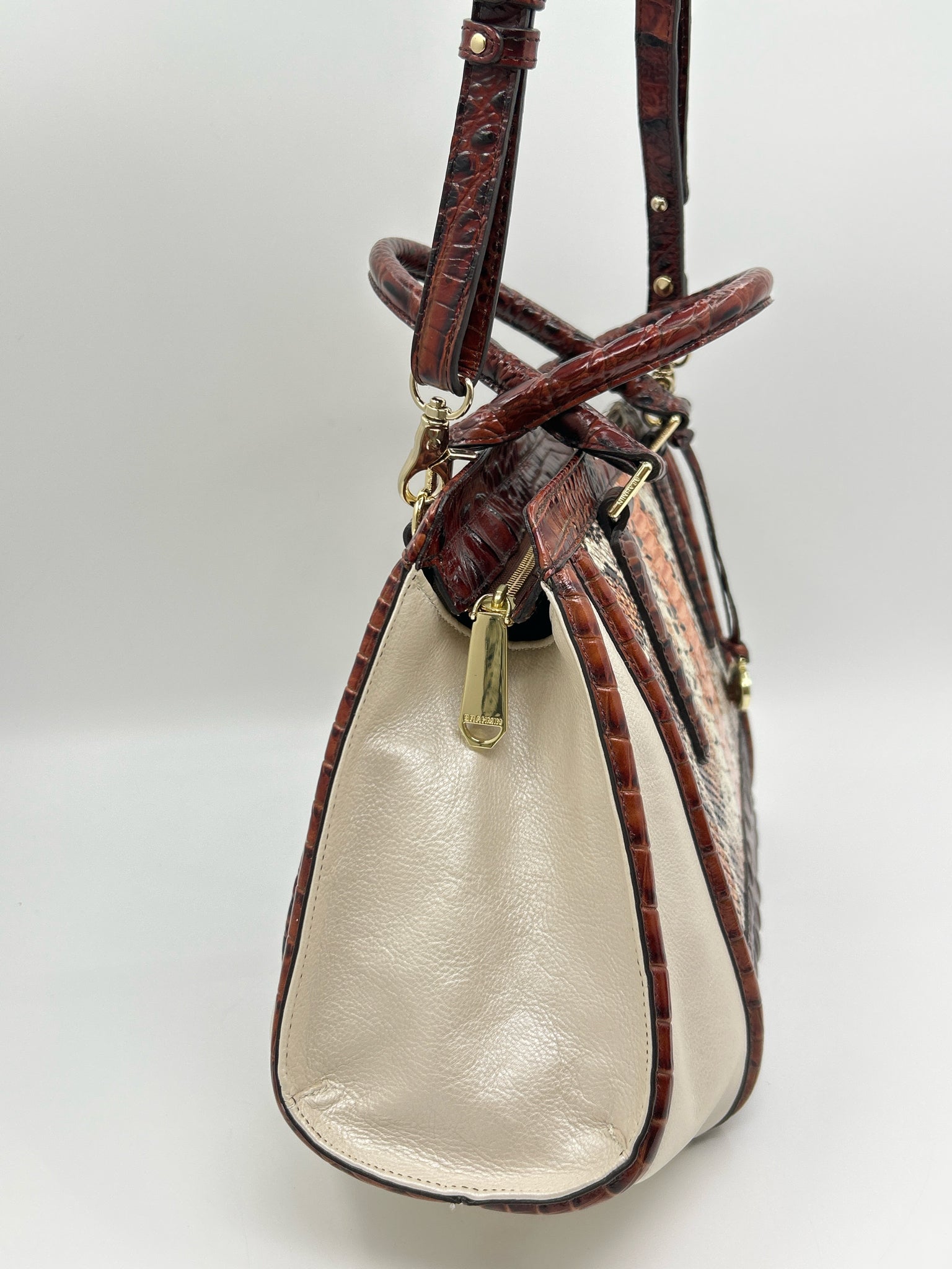 BRAHMIN IVORY AND BROWN Women Purse