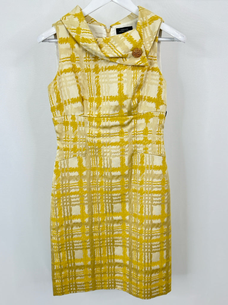 TAHARI ASL Size 4 Yellow Print Women's Dress