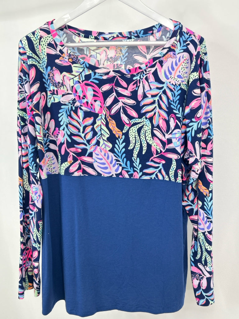 LILLY PULITZER Size XXL Navy and Pink Top NWT