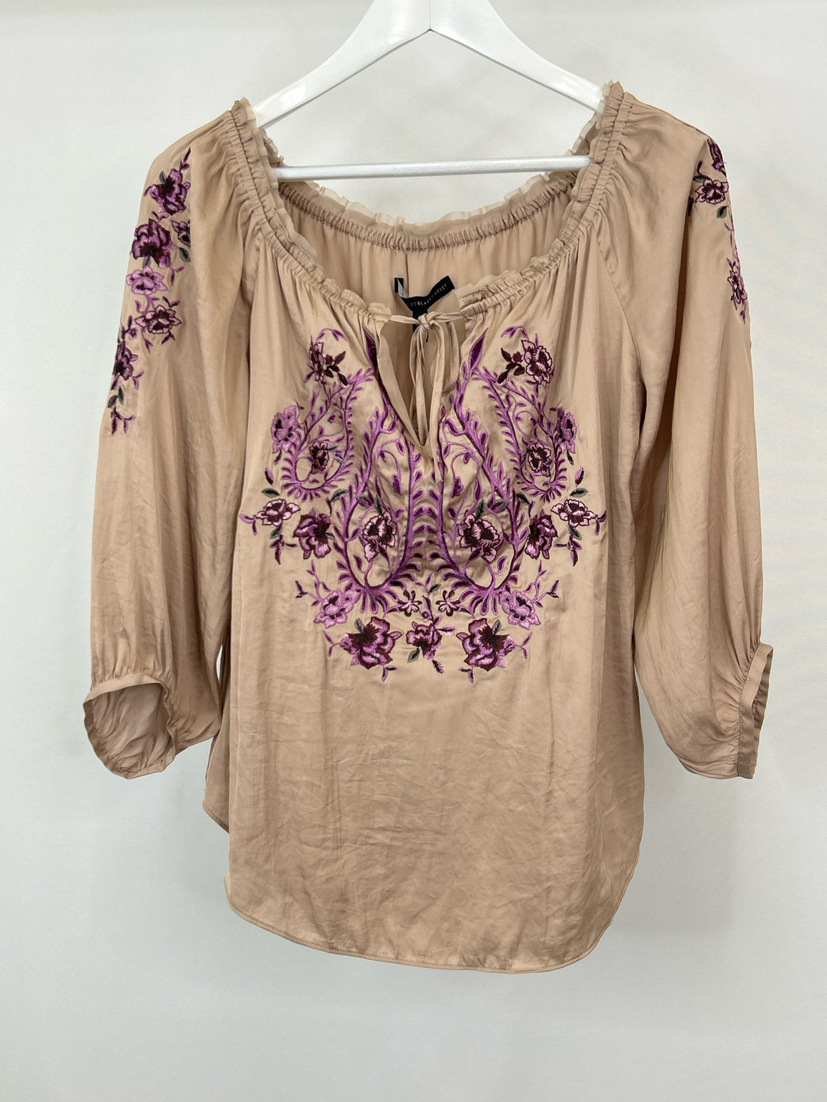 White House Black Market Size L Light Brown Women Top