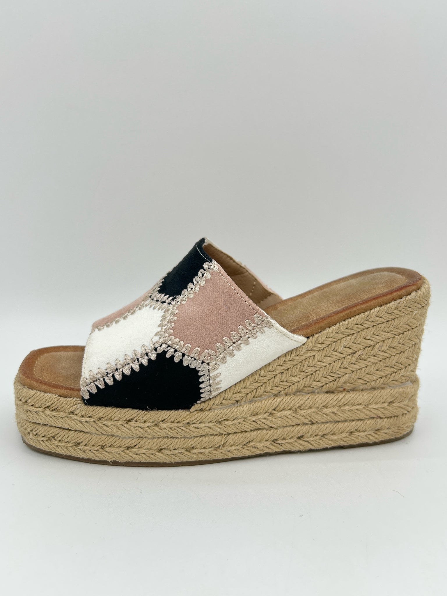 PATRIZIA Size 37 Black and White Women Sandal