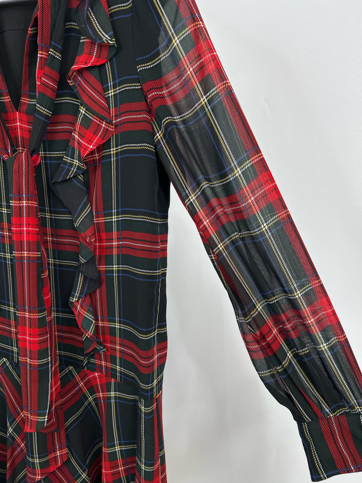 Lauren Ralph Lauren Size 6 Red Plaid Women Dress