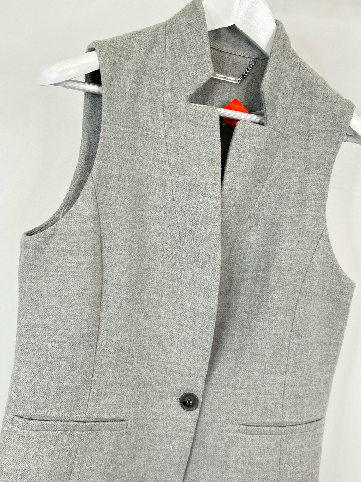 White House Black Market Size 10 Grey Women Vest