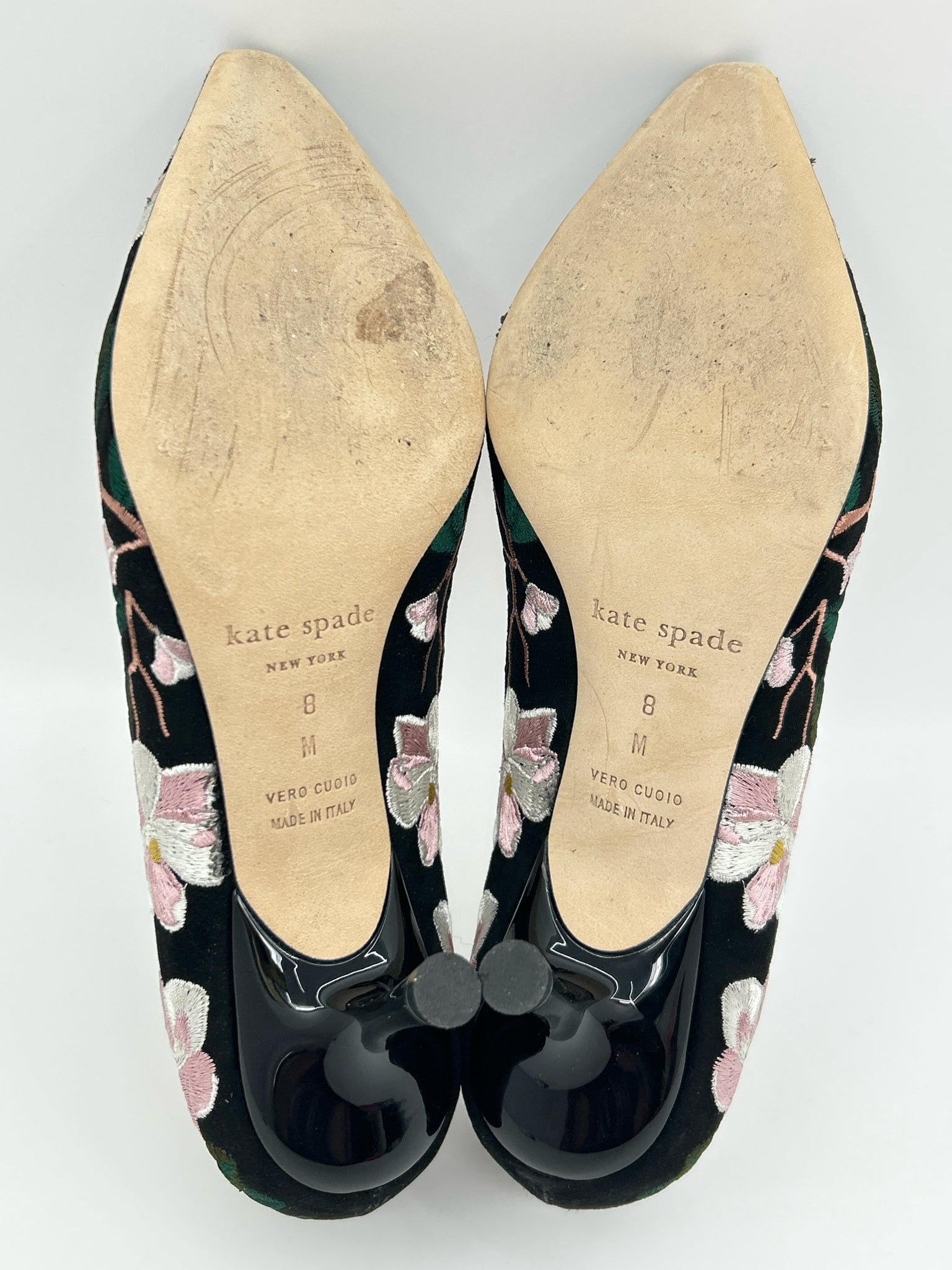 KATE SPADE Size 8M Black Floral Women Pumps