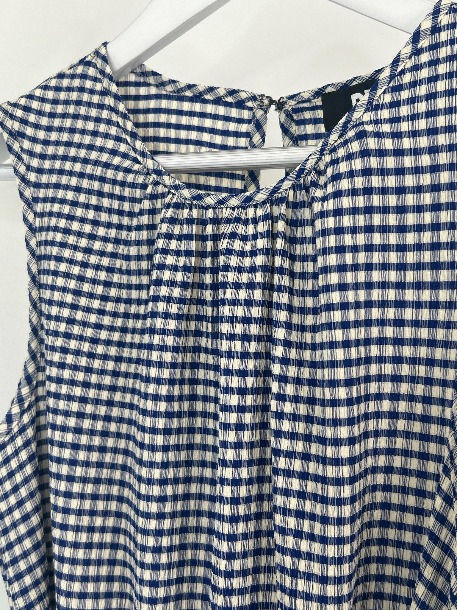 ANNE KLEIN Size 6 Blue and Ivory Women Dress