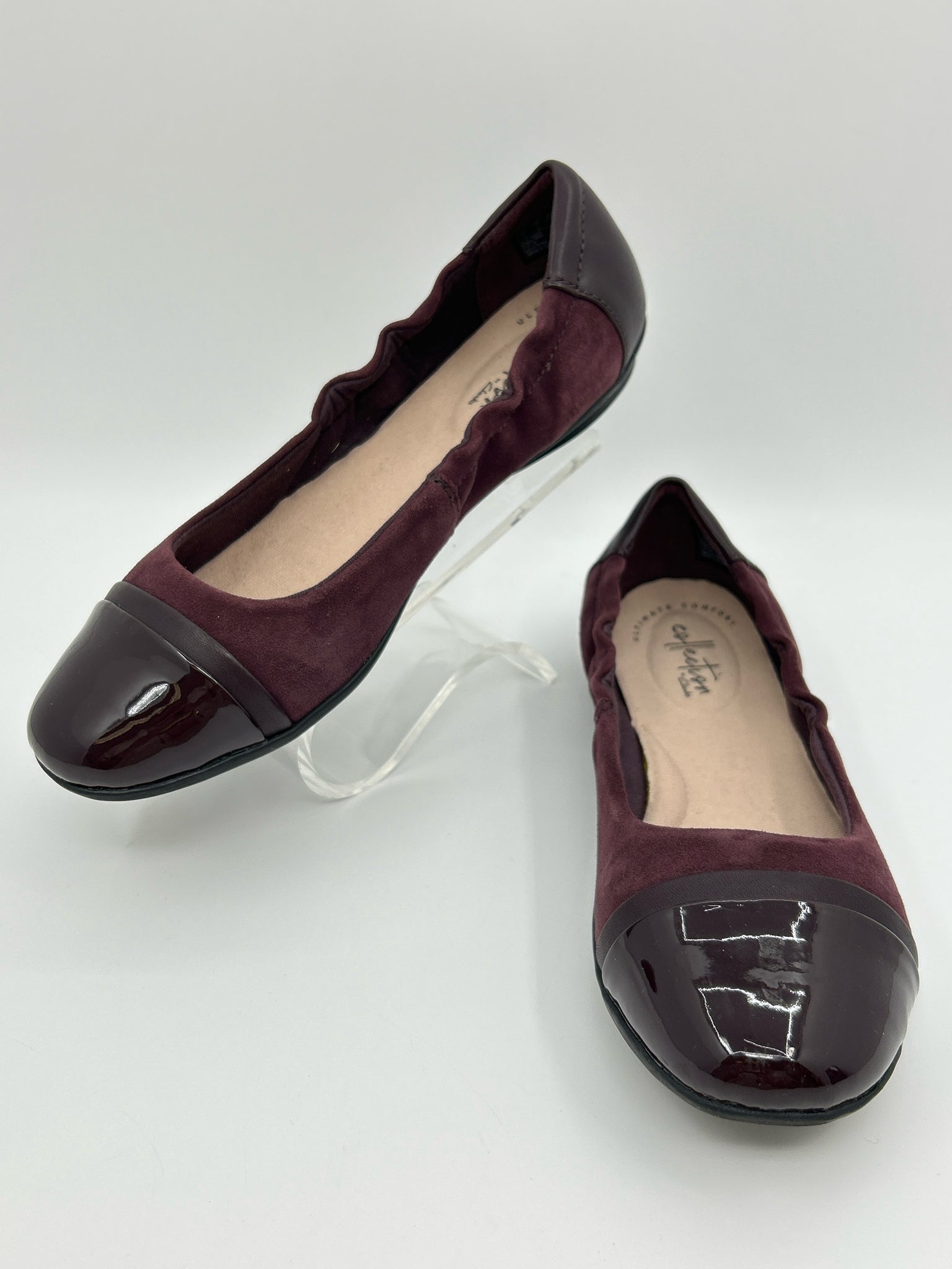 CLARKS Size 7W Merlot Women's Flats